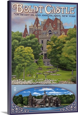 Boldt Castle - Thousand Islands, NY: Retro Travel Poster