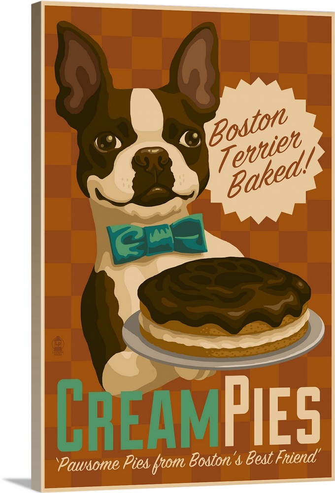 Boston Terrier, Retro Cream Pie Ad