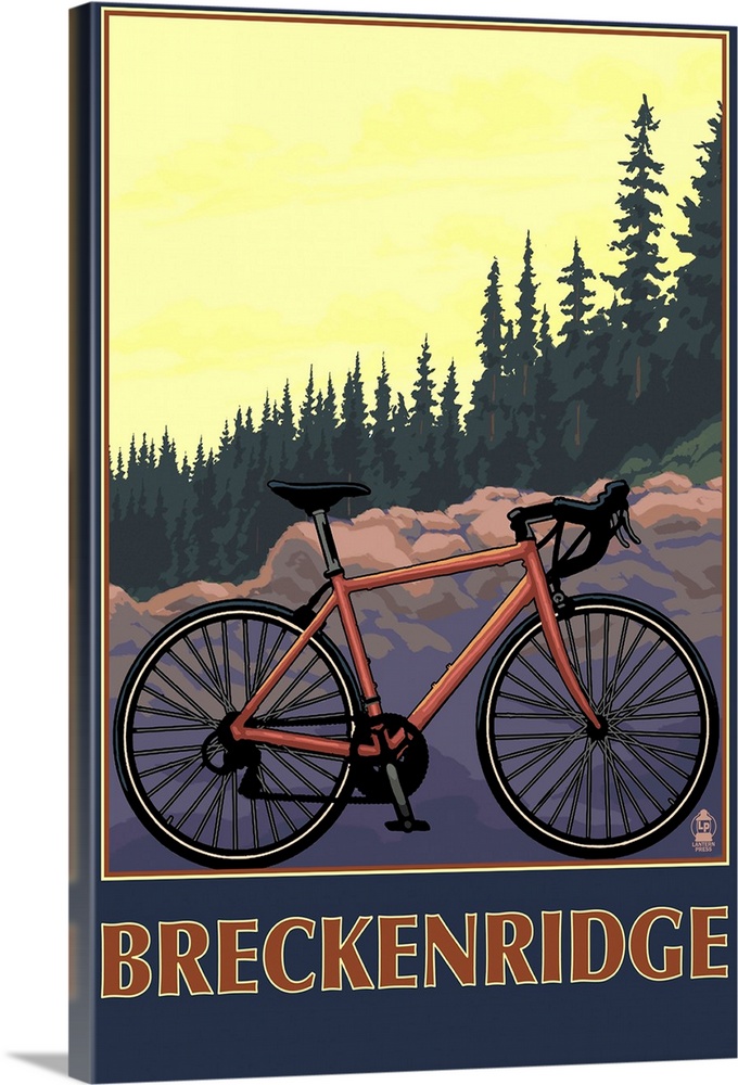 Breckenridge, Colorado - Mountain Bike: Retro Travel Poster