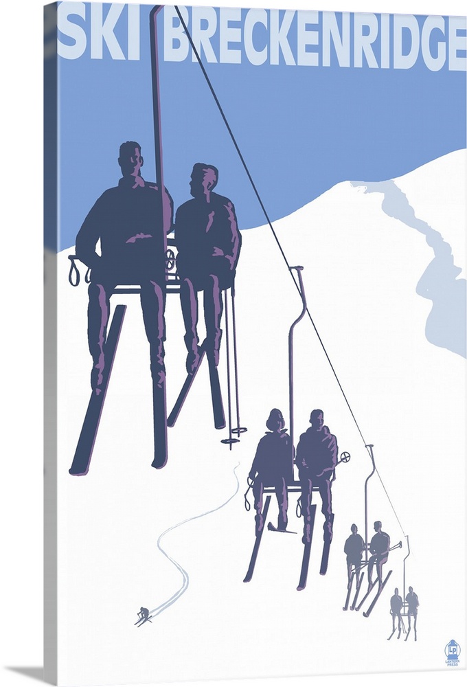 Breckenridge, Colorado Ski Lift: Retro Travel Poster