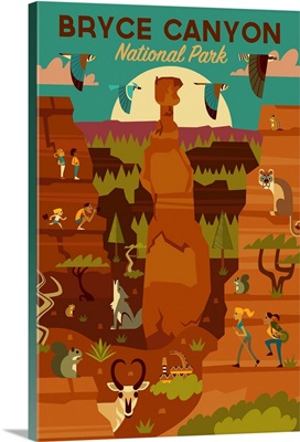 Bryce Canyon National Park, Adventure: Graphic Travel Poster
