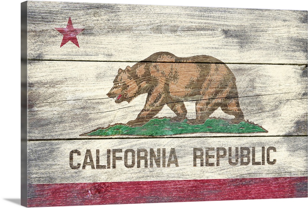 California State Flag, Barnwood Painting