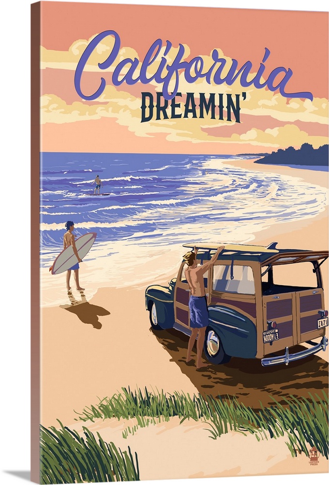 California - Woody on Beach - California Dreamin