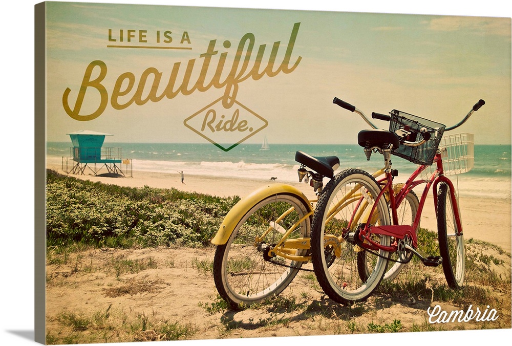 Cambria, California, Life is a Beautiful Ride, Bicycles and Beach Scene