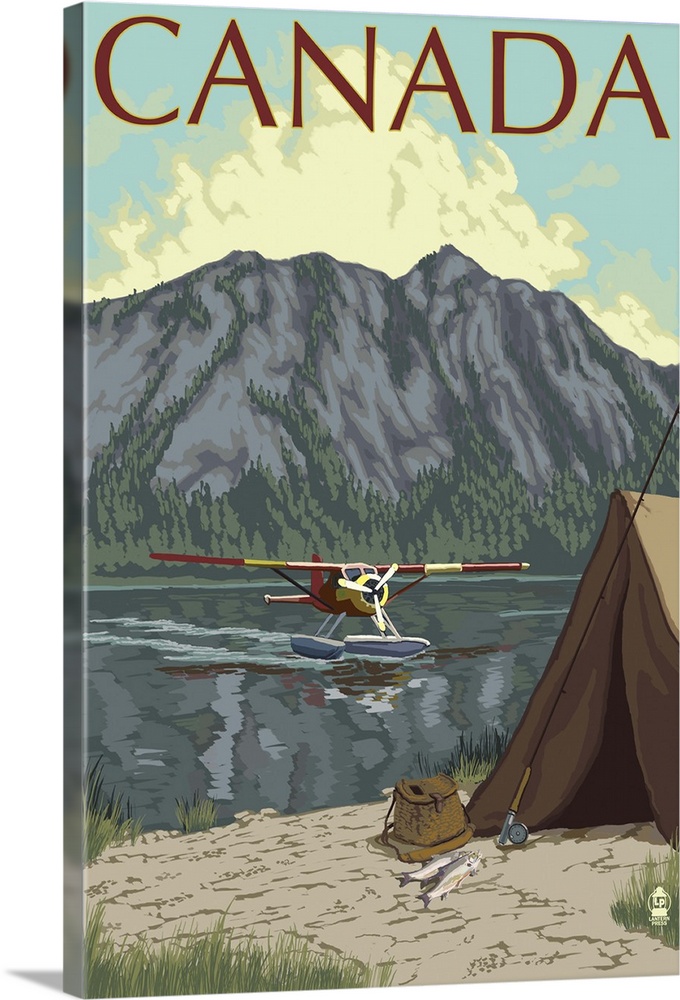 Canada - Float Plane: Retro Travel Poster