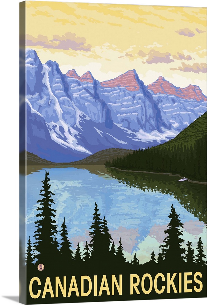 TX37 Vintage 1936 Banff Canadian Rockies Canada Travel Poster A4 
