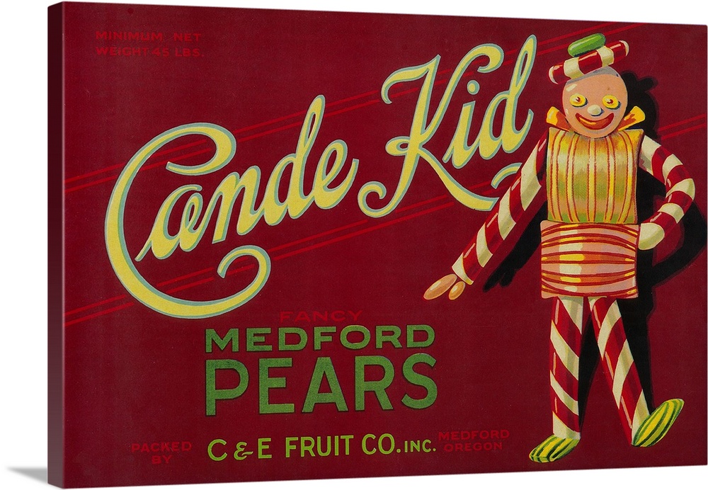 Cande Kid Pear Crate Label, Medford, OR