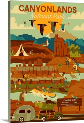 Canyonlands National Park, Adventure: Graphic Travel Poster