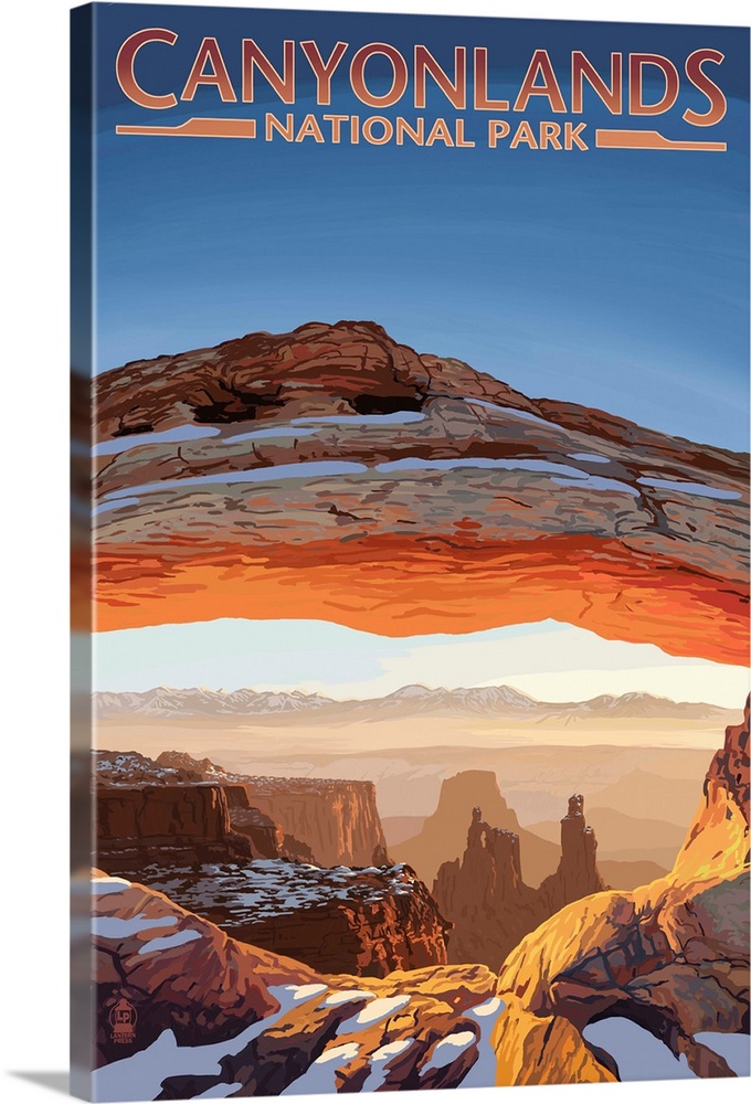 Canyonlands National Park, Utah - Arch: Retro Travel Poster