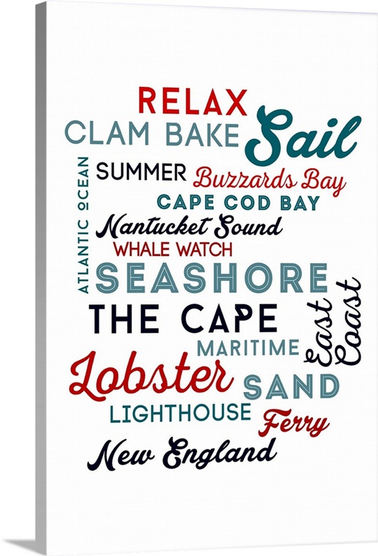 Cape Cod Text Cape Cod, Massachusetts, Typography | Great Big Canvas