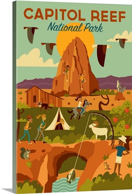 Capitol Reef National Park, Adventure: Graphic Travel Poster