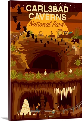 Carlsbad Caverns National Park, Adventure: Graphic Travel Poster