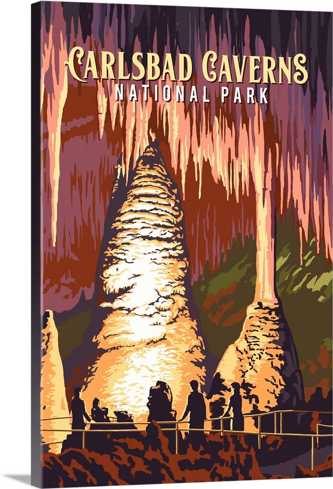 Carlsbad Caverns National Park, Cave Interior: Retro Travel Poster