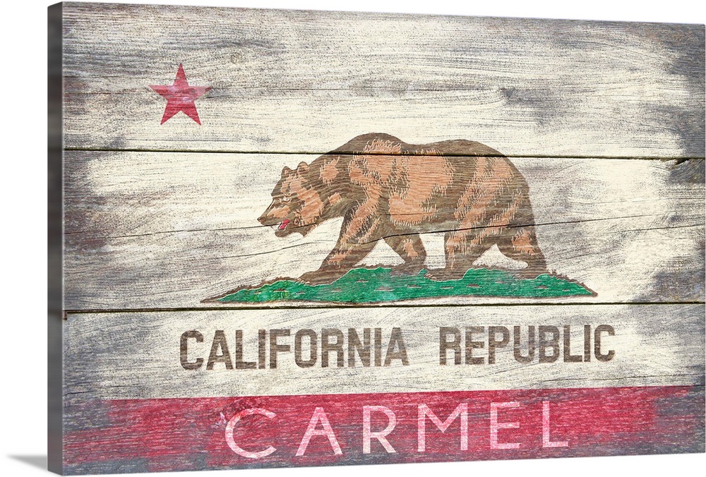 Carmel, California, State Flag, Barnwood Painting