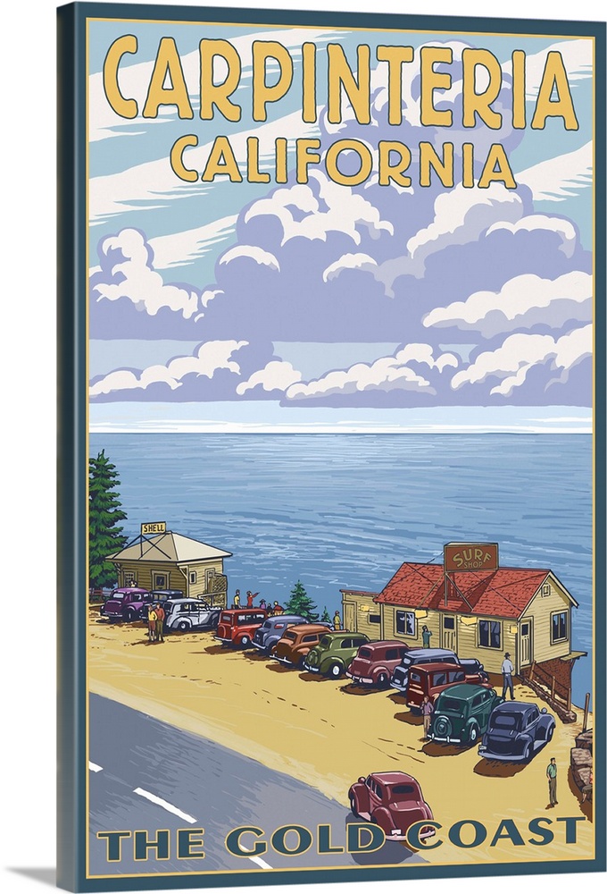 Carpinteria, California - Coastal Scene: Retro Travel Poster