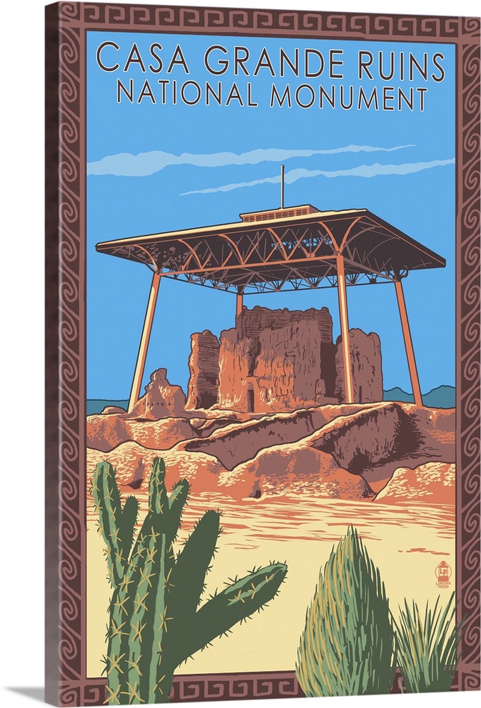 Casa Grande Ruins National Monument - Arizona: Retro Travel Poster