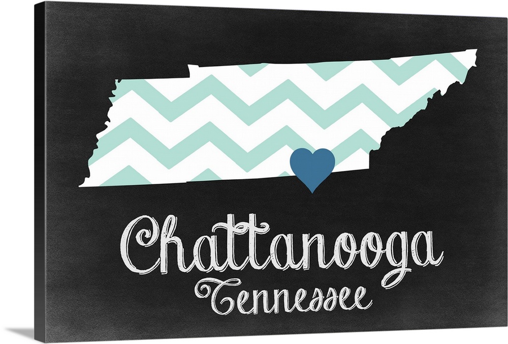 Chattanooga, Tennessee, Chalkboard State Heart
