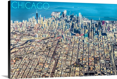 Chicago, Illinois, Aerial of Downtown
