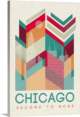 Chicago, Illinois - Second to None - Geometric Line Art