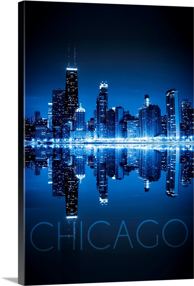 Chicago, Illinois, Skyline at Night