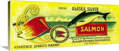 Clarence Straits Salmon Can Label, Clarence Straits, AK