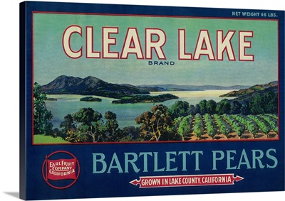 Clear Lake Pear Crate Label, Lake County, CA