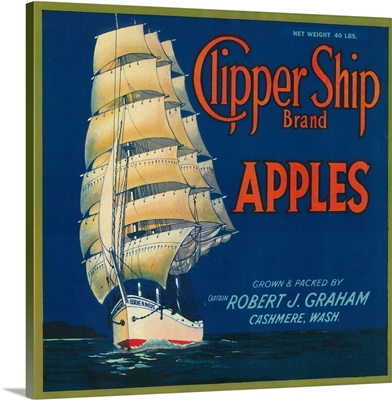 Clipper Ship Apple Label, Cashmere, WA
