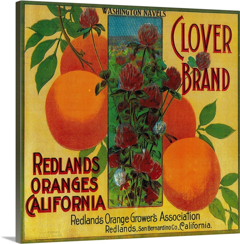 Clover Orange Label, Redlands, CA Great Big Canvas