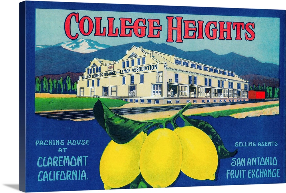 College Heights Lemon Label, Claremont, CA