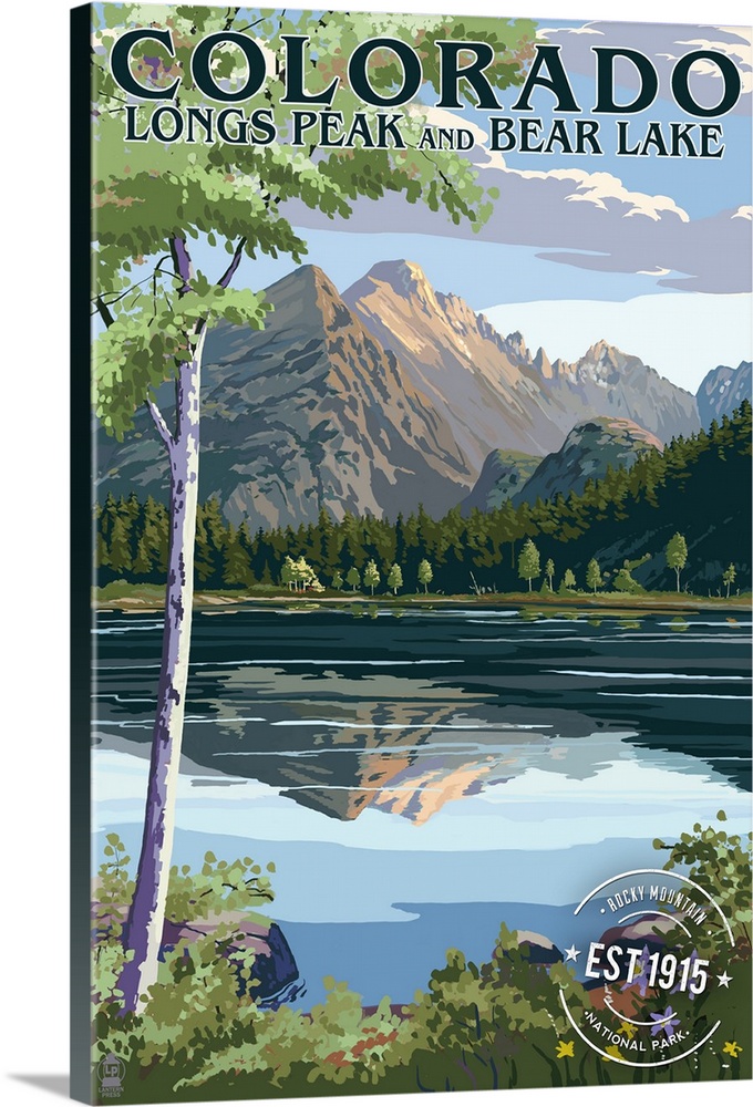 Colorado, Longs Peak and Bear Lake Summer, Rubber Stamp