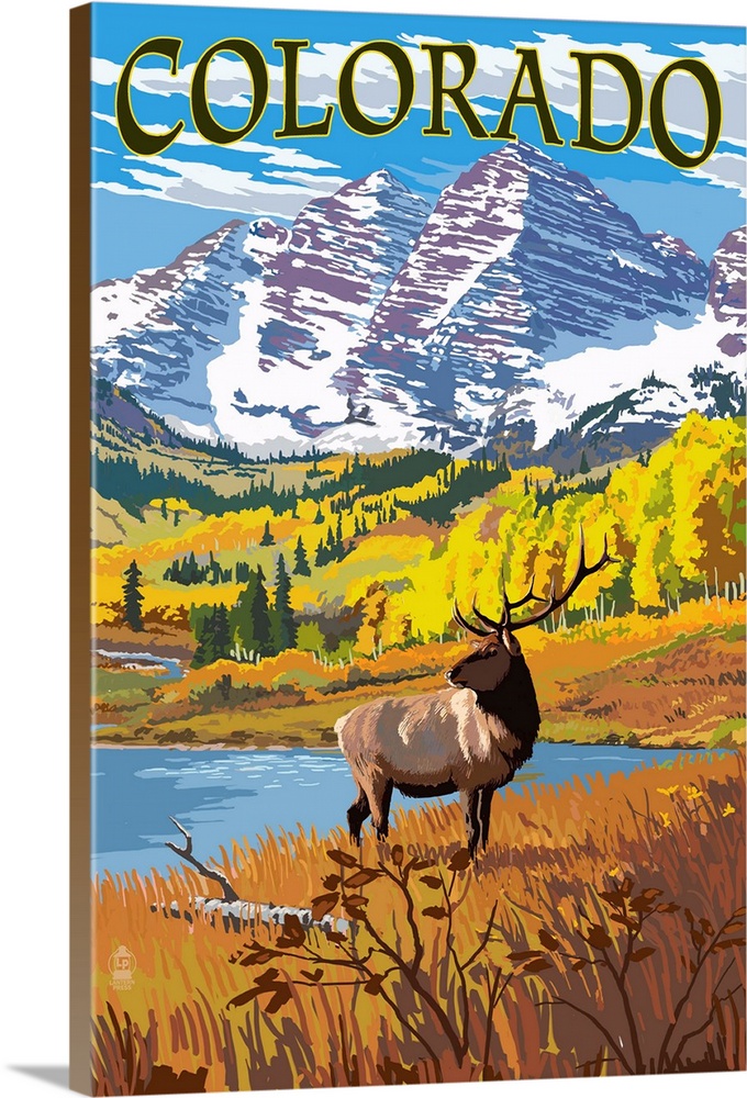 Colorado, Maroon Bells and Elk