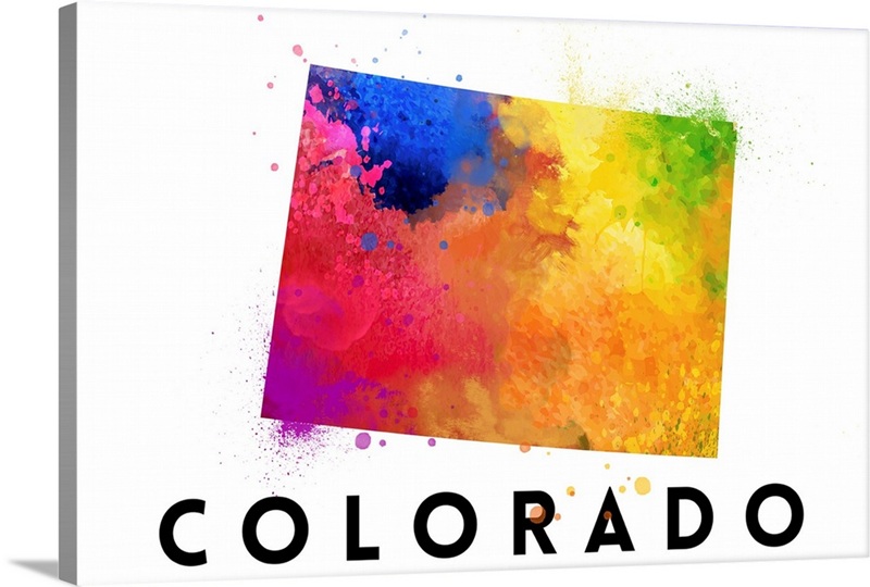 Colorado - State Abstract Watercolor Wall Art, Canvas Prints, Framed ...