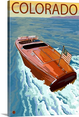 Colorado - Wooden Boat Scene: Retro Travel Poster