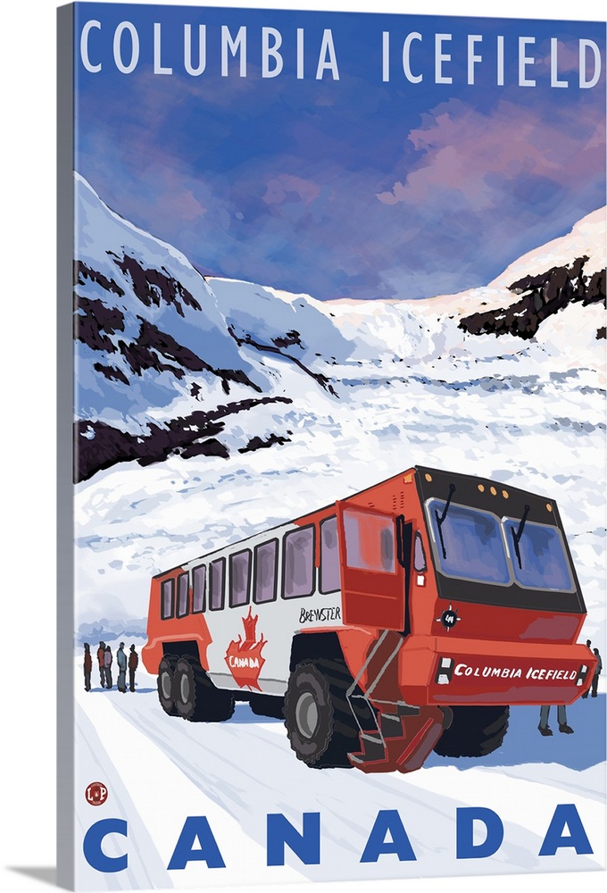 Columbia Icefield, Canada: Retro Travel Poster