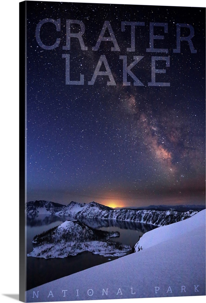 Crater Lake National Park, Milky Way: Travel Poster