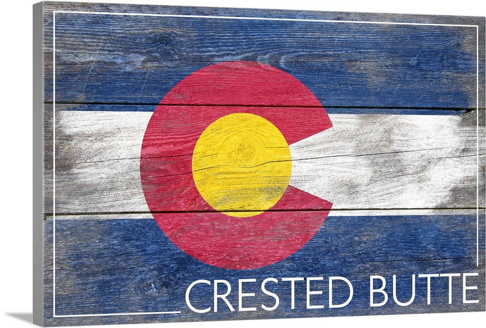 Crested Butte, Colorado State Flag, Barnwood Painting