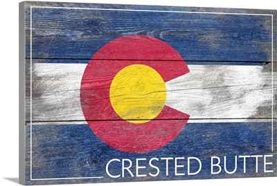 Crested Butte, Colorado State Flag, Barnwood Painting