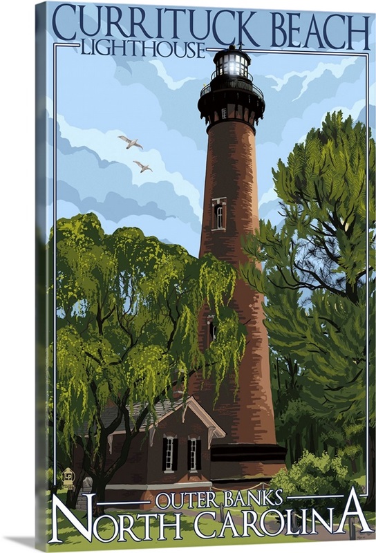 Currituck Beach Lighthouse Day Scene - Outer Banks, North Carolina ...