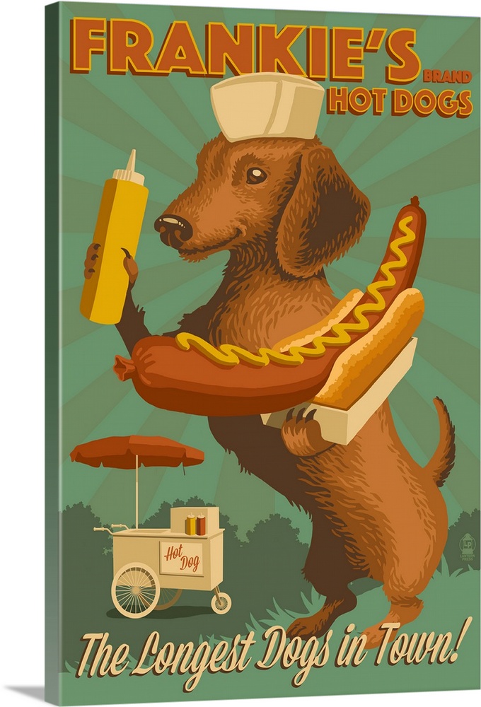 Dachshund, Retro Hotdog Ad