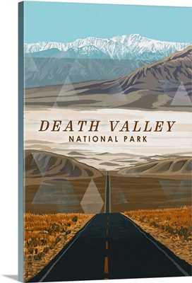 Death Valley National Park, Open Road: Retro Travel Poster