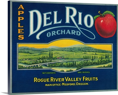 Del Rio Apple Crate Label, Medford, OR