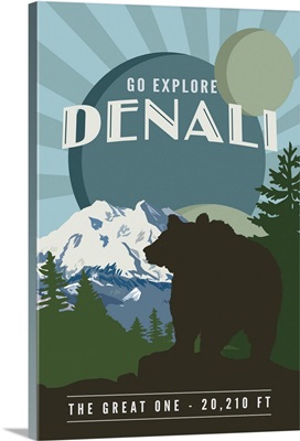 Denali National Park and Preserve, Go Explore: Graphic Travel Poster