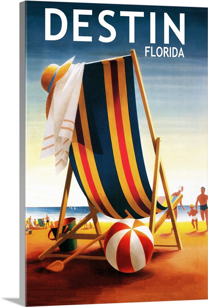 Destin, Florida, Beach Chair and Ball