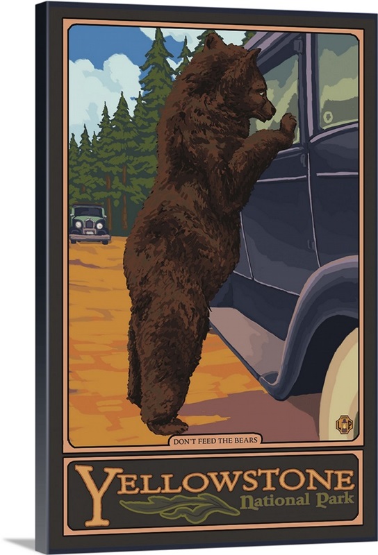 Don�t Feed The Bears Yellowstone Retro Travel Poster