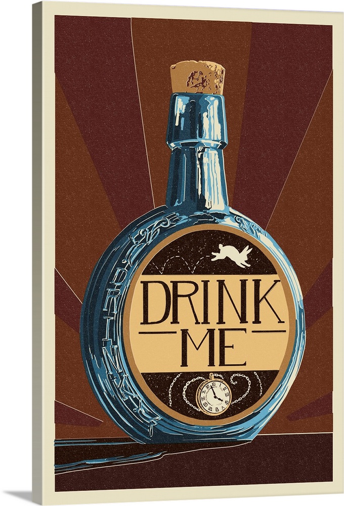 Drink Me Bottle: Retro Travel Poster