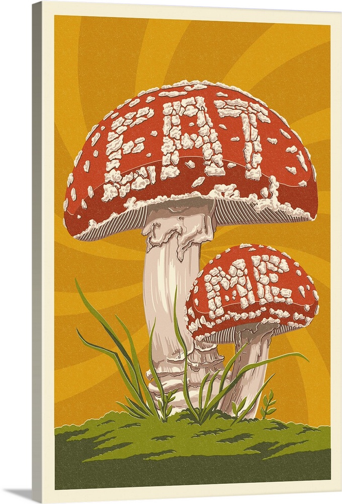 Eat Me Mushroom: Retro Art Poster