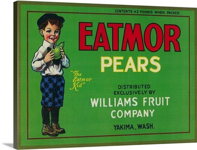 Eatmor Pear Crate Label, Yakima, WA