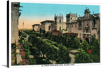 El Prado from West Gate, Balboa Park, San Diego, CA