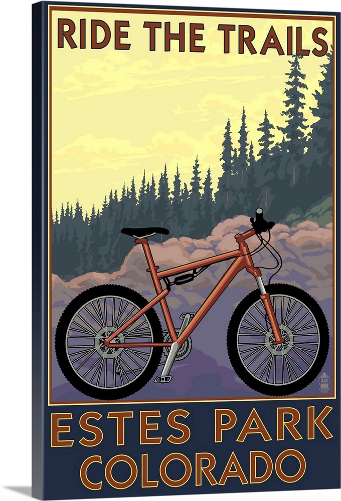 Estes Park, Colorado - Ride the Trails: Retro Travel Poster