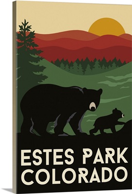 Estes Park, Colorado - Rocky Mountain National Park - Bear & Cub - Fall Colors